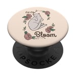 Chat Cottagecore mignon et confortable Let Life Bloom Floral Pastel Art PopSockets PopGrip Adhésif