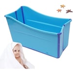 Gojoy - Baignoire pliable pour adulte - Construction légère - Robuste - Facile à ranger - Grande baignoire familiale pour douche spa - Bleu