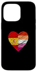 Coque pour iPhone 14 Pro Max Drapeau LGBTQ Espagne Lesbienne Pride Cœur Amour LGBTQIA