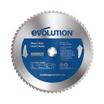 Evolution Power Tools 66TBLADE Blade for Cutting Mild Steel, For Circular and Chop Saws, Carbide-Tipped TCT Blade For Cold Metal Cutting, 66 Teeth, 355 mm