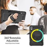 Stöttåligt Full Protection Hybridskal med axelrem Samsung Galaxy Tab S10 Plus svart