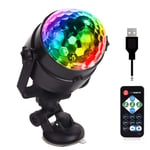 LJYY 5V USB DJ projecteur de lumière de scène Disco lumière Boule éclairage pour Voiture Maison Mariage fête en Plein air avec Base réglable à Distance