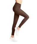 FALKE Women's Softmerino W LE Wool Cotton Thick Plain 1 Pair Leggings, Brown (Cinnamon 5186), L