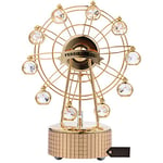 Matashi 24K Gold Plated Music Box with Crystal Studded Ferris Wheel Figurine