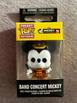 FUNKO POCKET POP KEYCHAIN FIGURINE MICKEY BAND CONCERT # 90 YEARS NEUF