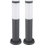 Lot de 2 lampadaires d'extérieur led rgb dimmable jardin terrasse remote control lampadaire inox