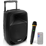 Pyle PA Music Box, Party Box, Portable Karaoke Machine with Microphone, Party Speaker with Bluetooth, Sound System 8 Inch Subwoofer, PA System Complete Set, Karaoke Set LED Battery Display,