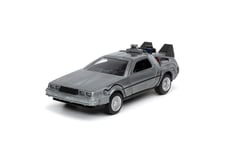 JADA TOYS 253252017 Time Machine Back to The Future 1 Die-cast Car with Opening Doors 1:32 Scale Metallic Silver