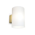 Herstal Evoke L vägglampa IP44 satin mässing/opal glas