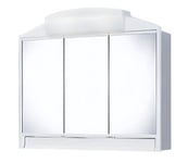 B-RANDO Armoire de toilette avec miroir 59X51X16 cm , lumineux, avec prise et tiroir, en plastique finition blanche - BATHSTAGE