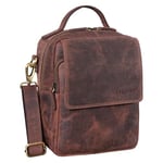 STILORD 'Gideon' Sacoche à Bandoulière Homme Cuir Petit Sac à Main Vintage Sac Messager avec Poignée Pochette pour Tablets 10 Pouces en Cuir Véritable, Couleur:Veleta - Marron