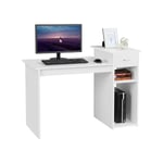 Yaheetech - Bureau Informatique avec Tiroir 112 x 50 x 82 cm Meuble de Bureau Modern pour Ordinateur Table Informatique de pc pour étude Chambre Blanc