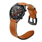 Huawei Watch GT / 2 Pro Magic 22mm aito nahkaranneke - Ruskea