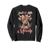 Highland Cow Just A Little Moody Flower Funny Farm Farmer Sweatshirt