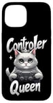 iPhone 15 Controller Queen Cute Gamer Cat Design- Gaming Cat Lovers Case