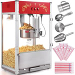 VEVOR Machine à Pop-corn Électrique de Comptoir 1615 W 454 g pour Magasin Rouge