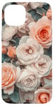 Coque pour iPhone 15 Plus Rose en fleurs complexes - Motif floral pastel