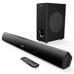 MAJORITY Teton Plus | Bluetooth TV Soundbar with Subwoofer | 81cm, 180 Watts, 5.25" Wireless Subwoofer Driver 2.1 Surround Sound System | HDMI ARC, USB, Optical & RCA | Custom EQ & Remote Control