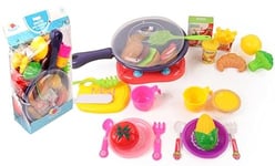 FLYPOP'S - Dinette Rechaud avec Ustensiles - Jeu d'Imitation - 033623 - Multicolore - Plastique - Cuisine - Jouet Enfant - Cadeau - Poelle - Aliment - À Partir de 3 Ans