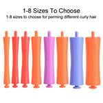 12Pcs Standard Hair Rollers Heat Perm Wave Rod Hair Clip Curlers With Rubber GSA