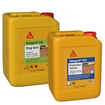 Kit Traitement & Protection Toiture 5L : Sika Stop Vert Traitement anti-traces vertes prêt à l'emploi & Sikagard Protection Toiture Imperméabilisant, hydrofuge, incolore, protection longue durée