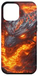 Coque pour iPhone 14 Pro Max Dragon de feu en fusion sortant des profondeurs de lave ardente