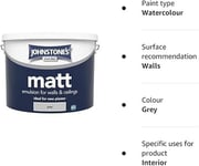 Johnstone's Contract Matt Emulsion Grey Paint 10L