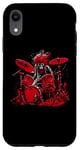 Coque pour iPhone XR Kit de batterie pour batteur de squelette Guy Rock and Roll