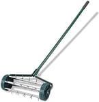 GiantexUK Outdoor Lawn Roller, Heavy Duty Manual Grass Rollers with Green Removable Handle, Steel Spikes and Accessories, Rolling Lawn Aerator for Garden & Courtyard (45x21x126cm, No Fender)