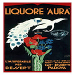 Lumartos, Vintage Poster Liquore Aura Contemporary Home Decor Wall Art Print, Print Only Frame, 8 x 8 Inches