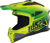 LS2, Casque Moto Cross Fast II Duck Matt Green H-V Yellow, XXL