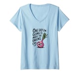 Womens ONE DAY I'M GOING TO MAKE THE ONIONS CRY Funny Mom Tee Wizz V-Neck T-Shirt