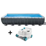 Kit Piscine hors sol tubulaire INTEX - Ultra XTR - 732 x 366 x 132 cm - Rectangulaire (Filtre à sable) + Robot aspirateur Intex