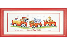 Vervaco Birth Record Animal Train Counted Cross Stitch Kit, Multi-Colour