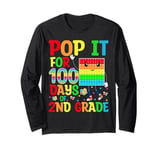 Pop It for 100 Days Of School 2nd Grade Teacher Kids 100 Day Long Sleeve T-Shirt