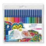 STAEDTLER Noris Club Felt Tip Pens in Wallet 20 - Adult Colouring Edition WP20AC