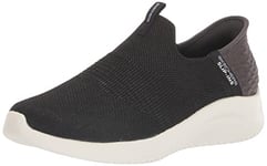 Skechers Women's Hands Free Slip Ins Ultra Flex 3.0 Smooth Step Sneaker, Black, 3.5 UK