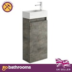 Compact Cloakroom Vanity Wash Basin Urban Brown Floor Standing Space Saving 40cm