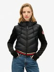 Superdry Hooded Storm Fuji Hybrid Bomber Jacket - Black