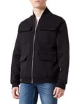 Urban Classics Men's M65 Sweat Bomber Jacket, Black, L