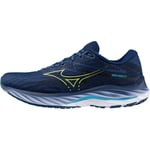 Mizuno Wave Rider 27 Mens Running Shoes Navy Cushioned Comfort Sports Trainers