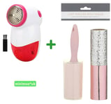 Electric Lint Remover + 3x Lint Roller For all Clothes Fluff Fuzz & Hair Removal