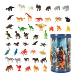 Djurfigurer 48-pack: Dinosaurier, Bondgård, Safari