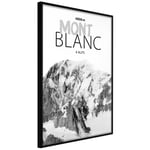 Plakat - Mont Blanc - 30 x 45 cm - Sort ramme