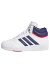 adidas Mixte Enfant Hoops 4.0 Mid Chaussures Basket, FTWR White Dark Blue Team Power Red 2, 4 UK Child