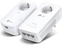 Ensemble d'adaptateurs CPL WLAN TL-WPA8631P KIT (double bande 1200 Mbit/s, AV1300, prise, Wifi Clone, MU-MIMO, 4 ports Gigabit, Plug&Play, blanc