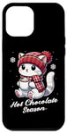 iPhone 14 Pro Max White Cat Funny Hot Choco Scarf Merry Christmas Mom Dad Kids Case