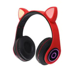 Casque sans fil Bluetooth chat oreille lueur lumiere st¿r¿o basse casques enfants Gamer fille cadeaux PC t¿l¿phone casque de jeu pour IPad-rouge_XINENGJI