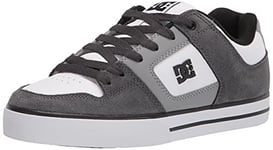DC Shoes Homme Pure Low Top Lace Up Casual Skate Shoe Sneaker Chaussure, Gris et Blanc, 53 EU