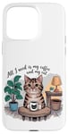 Coque pour iPhone 15 Pro Max Mignon café et chat amoureux des chats drôles et citations de café femmes